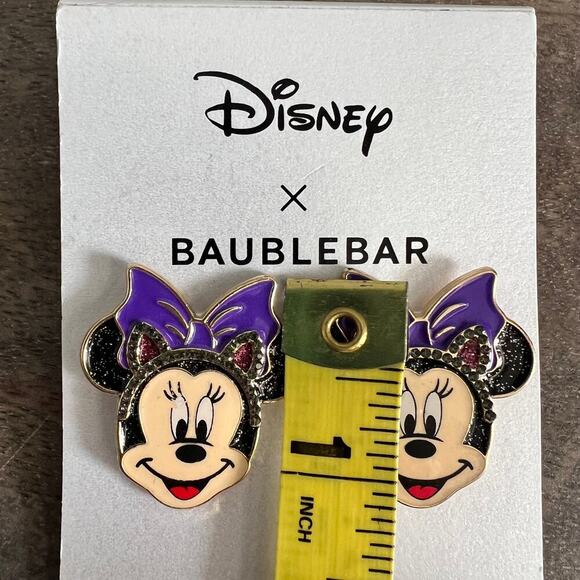 New Disney x Baublebar Minnie Mouse Cat Ear Enamel Post Earrings - Picture 4 of 4